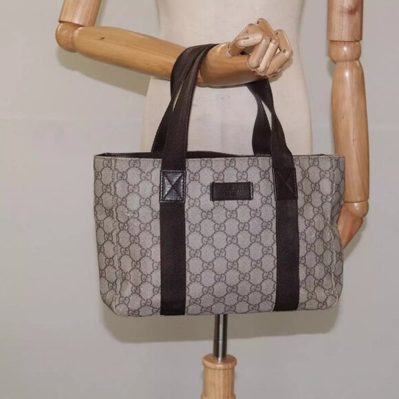 GUCCI GG Supreme Tote Bag PVC Beige Auth - Picture 15 of 16